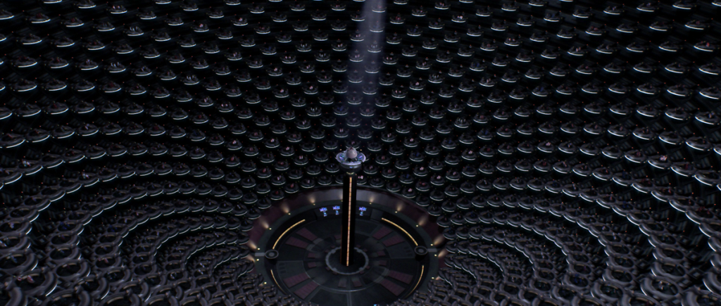 La belle fractale de l'intérieur du Sénat Galactique de la Guerre des étoiles